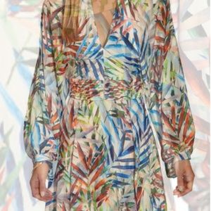 Colorful Leaf Print Dress